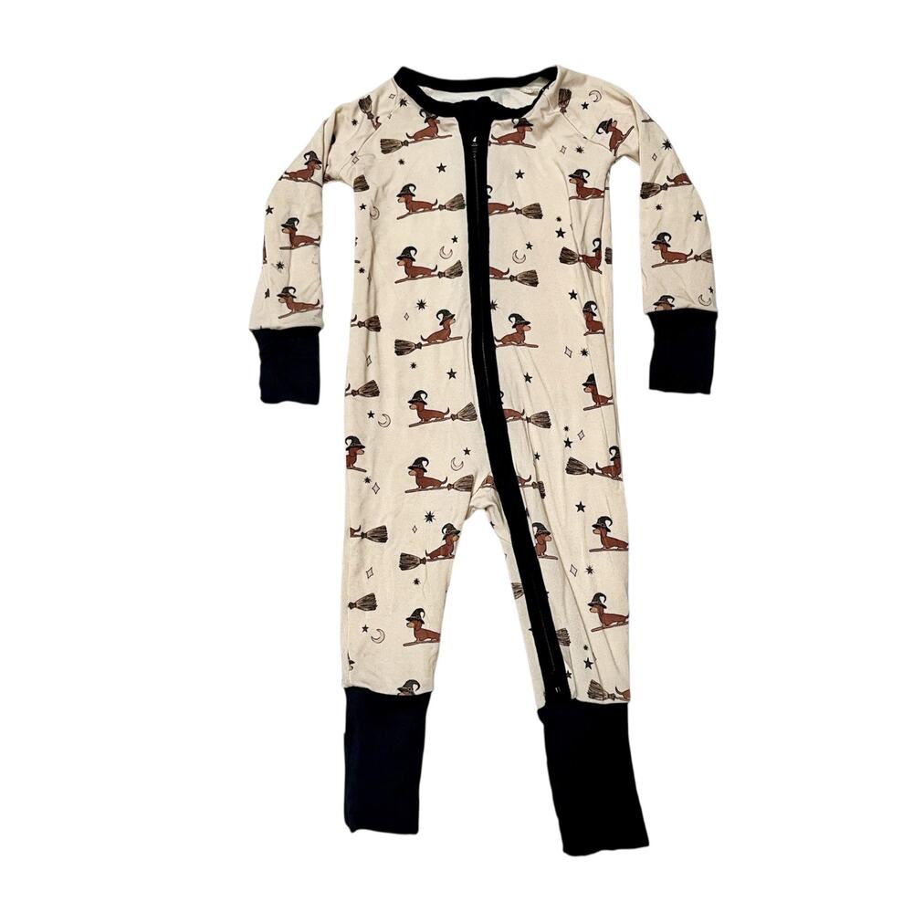 Sunshine Luckies Happy Halloweenie Zippy Bamboo PJs Size 3-6m